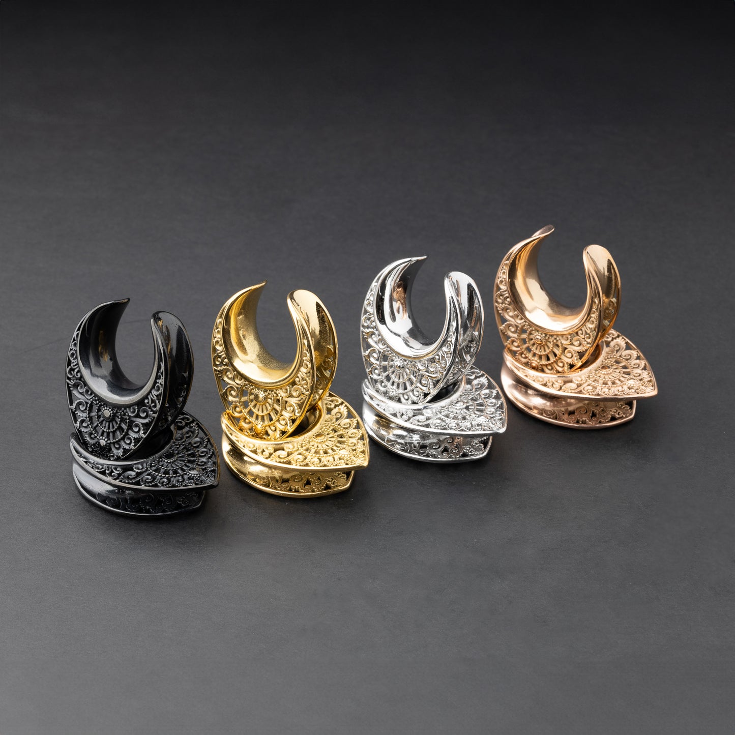 Ornate V Shaped Ear Tunnels