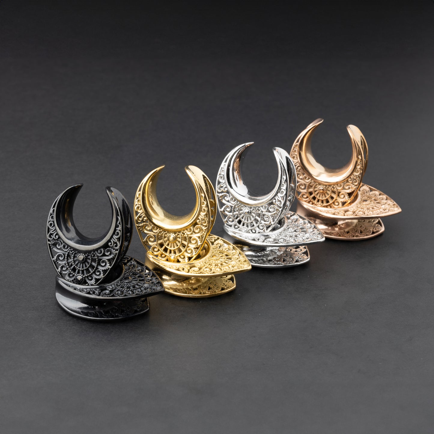 Ornate V Shaped Ear Tunnels