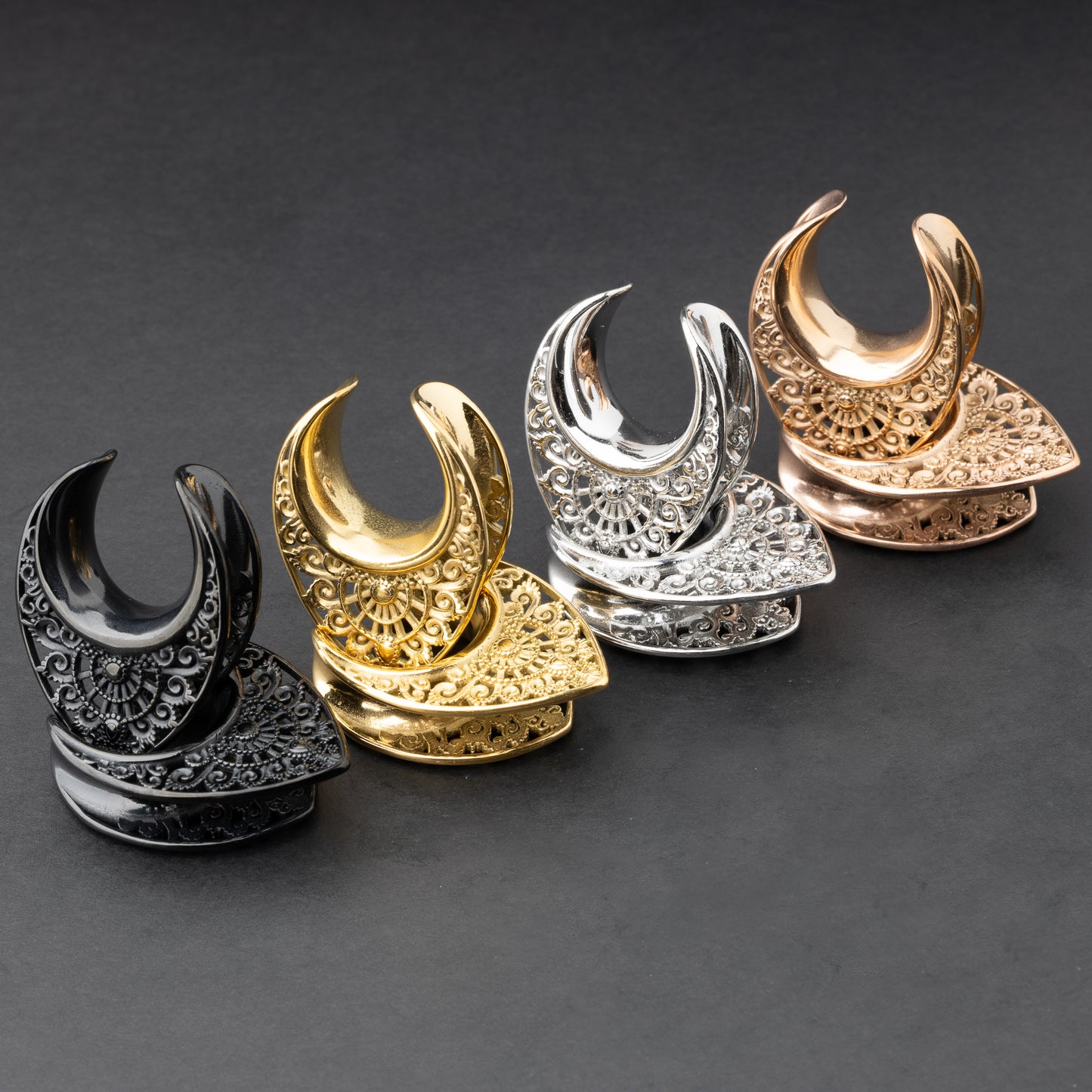 Ornate V Shaped Ear Tunnels