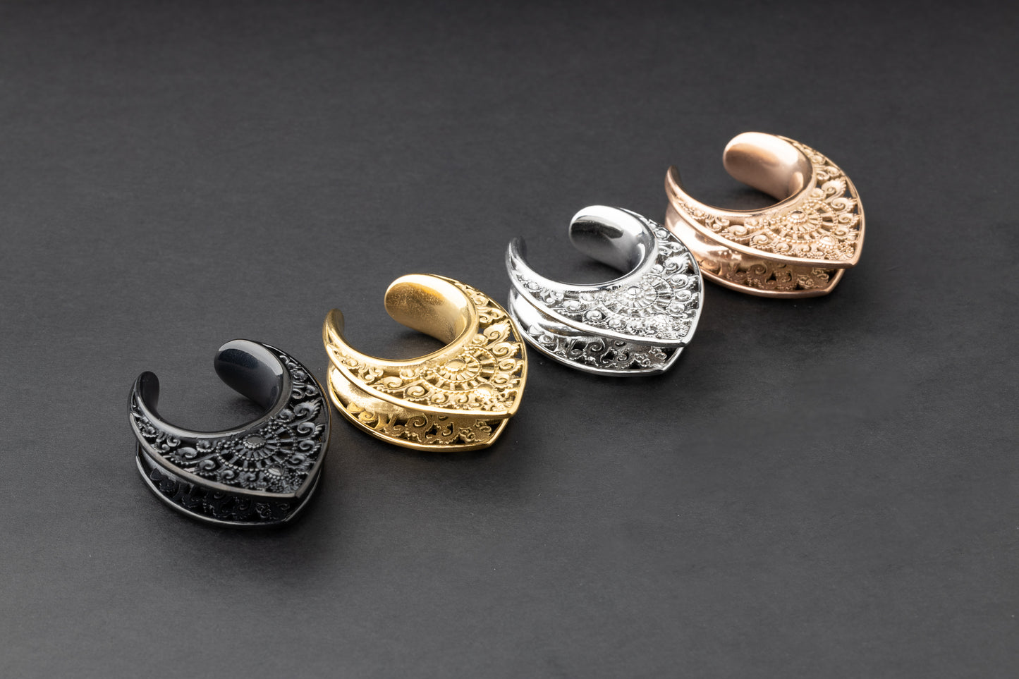 Ornate V Shaped Ear Tunnels