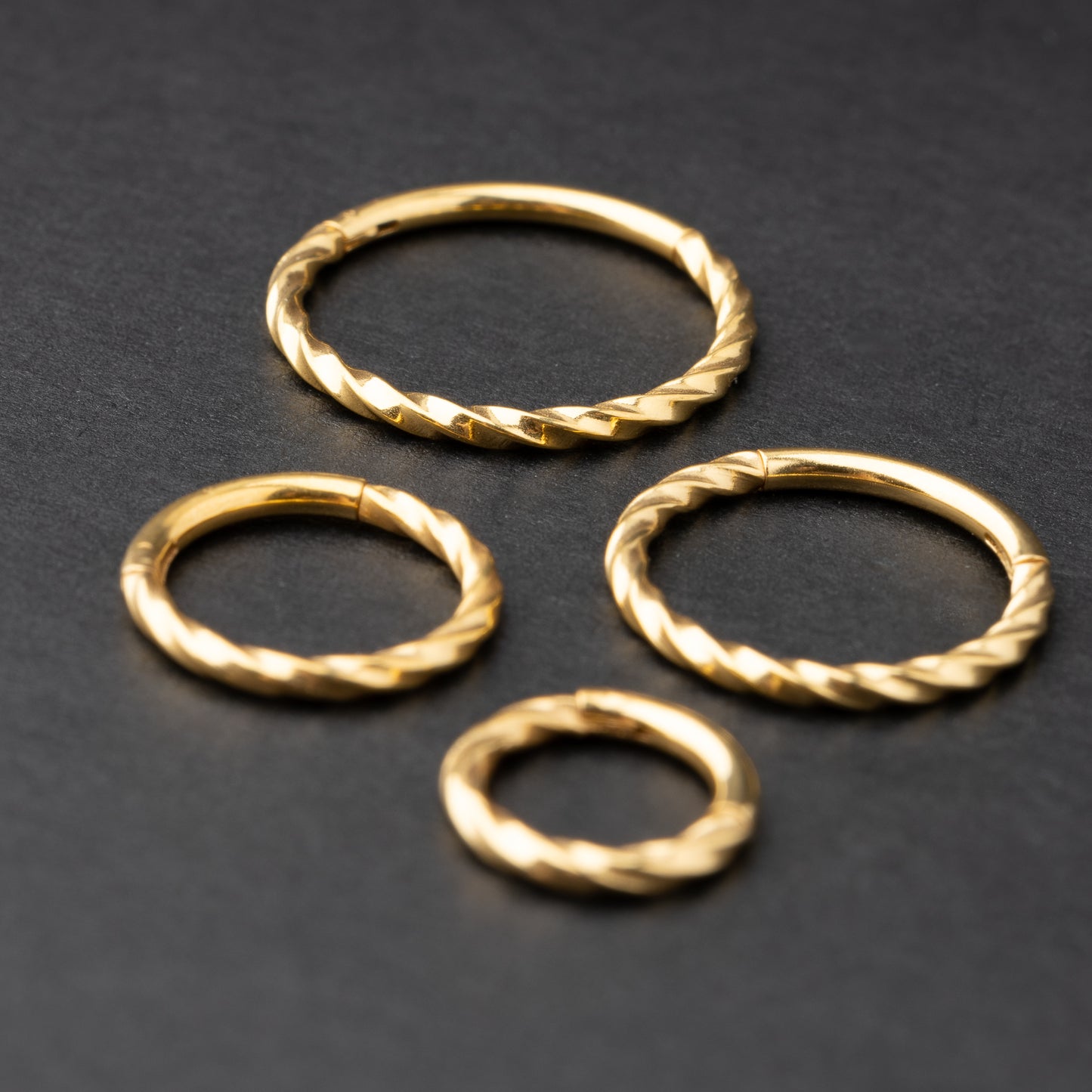 Gold Minimal Twisted Septum Ring