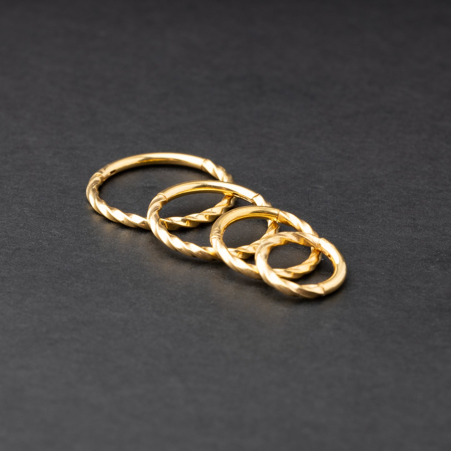 Gold Minimal Twisted Septum Ring