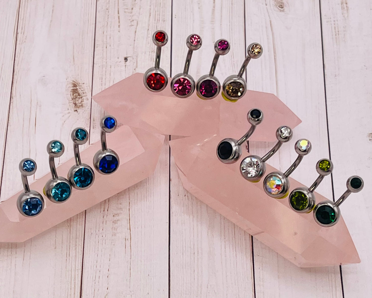 All Colors Double Jewelled 316L Stainless Steel Belly Piercing, Surgical Steel, Navel Jewelry, Belly Rings Dainty, Body Jewelry, Belly Bar