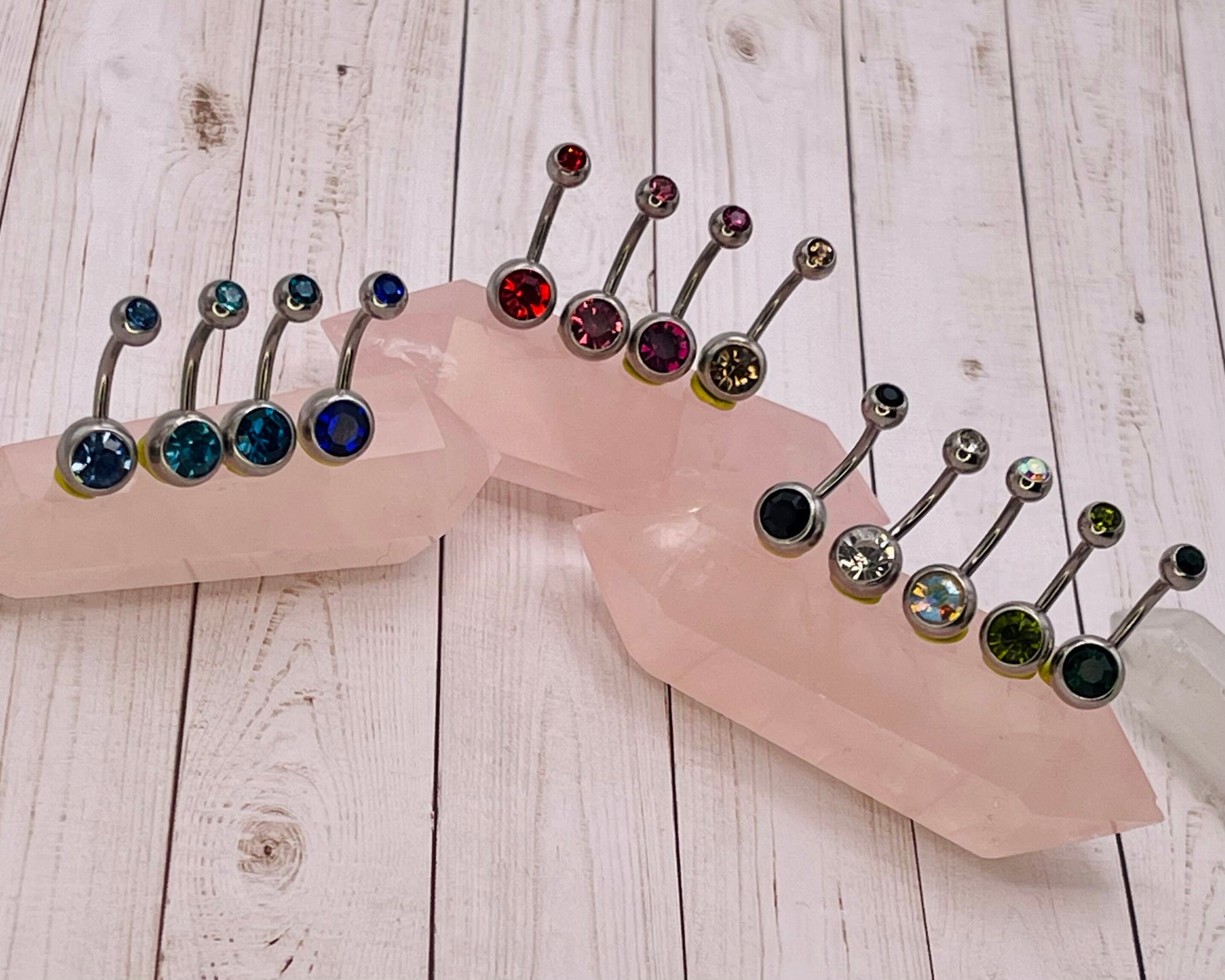 All Colors Double Jewelled 316L Stainless Steel Belly Piercing, Surgical Steel, Navel Jewelry, Belly Rings Dainty, Body Jewelry, Belly Bar