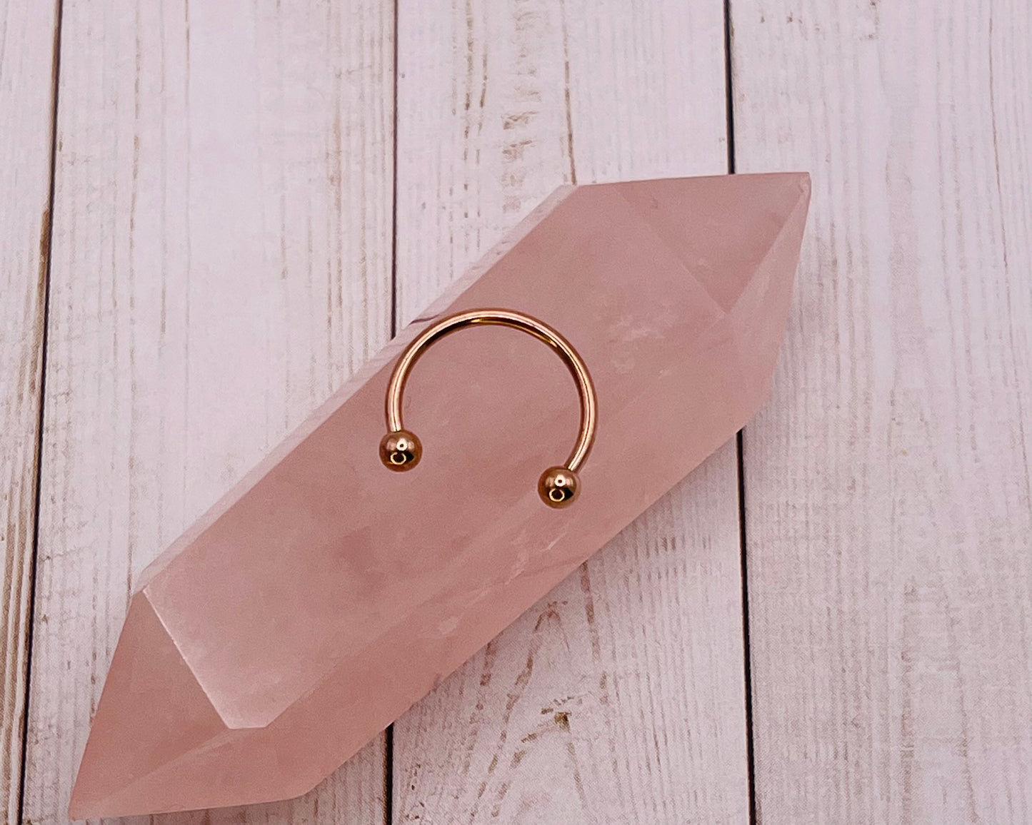 Rose Gold HORSESHOE G23 Titanium Septum Ring 6mm 8mm 10mm or 12mm - Septum Clicker 16 Gauge 1.2mm hinged Segment clicker - Nose Conch - Ear