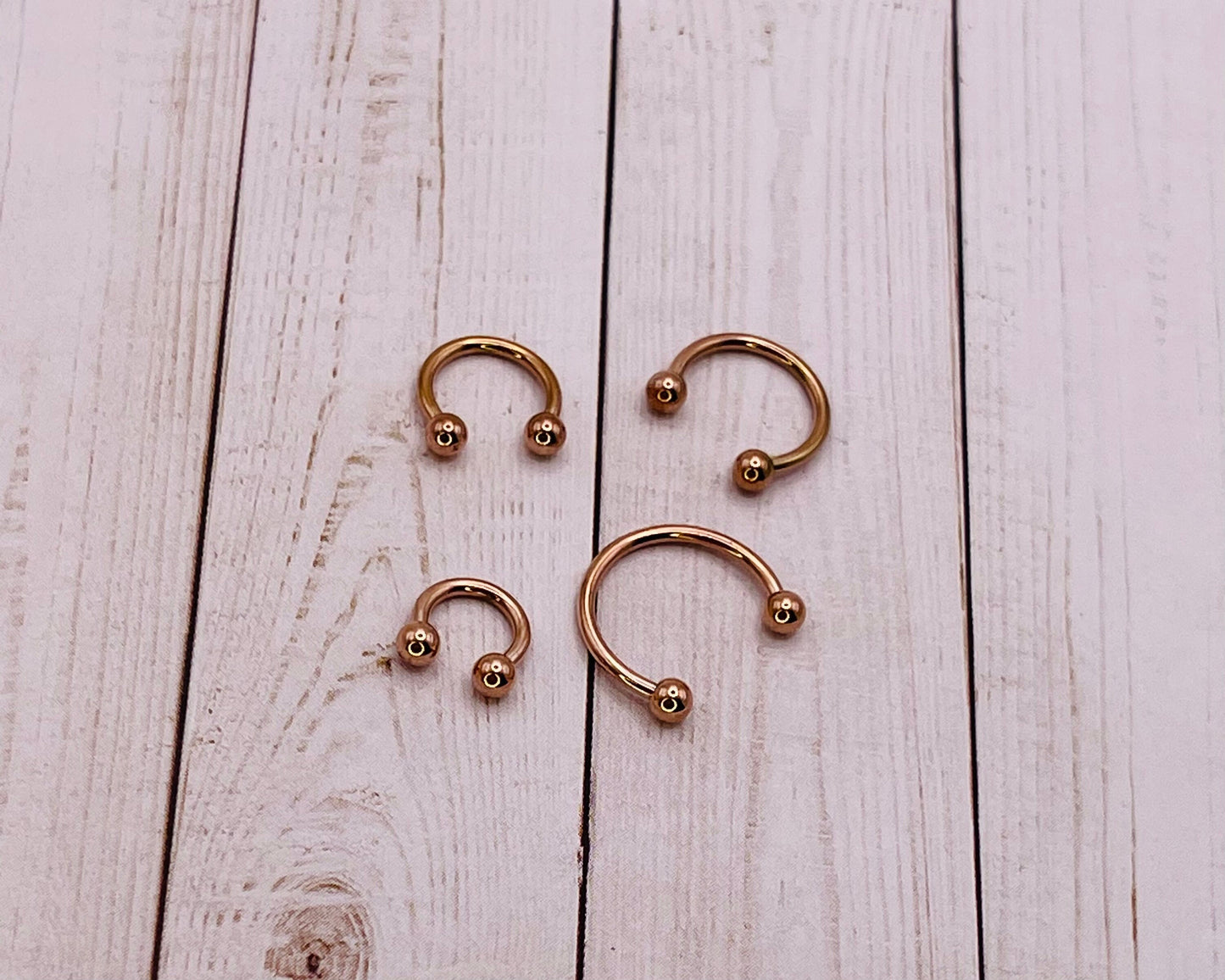 Rose Gold HORSESHOE G23 Titanium Septum Ring 6mm 8mm 10mm or 12mm - Septum Clicker 16 Gauge 1.2mm hinged Segment clicker - Nose Conch - Ear