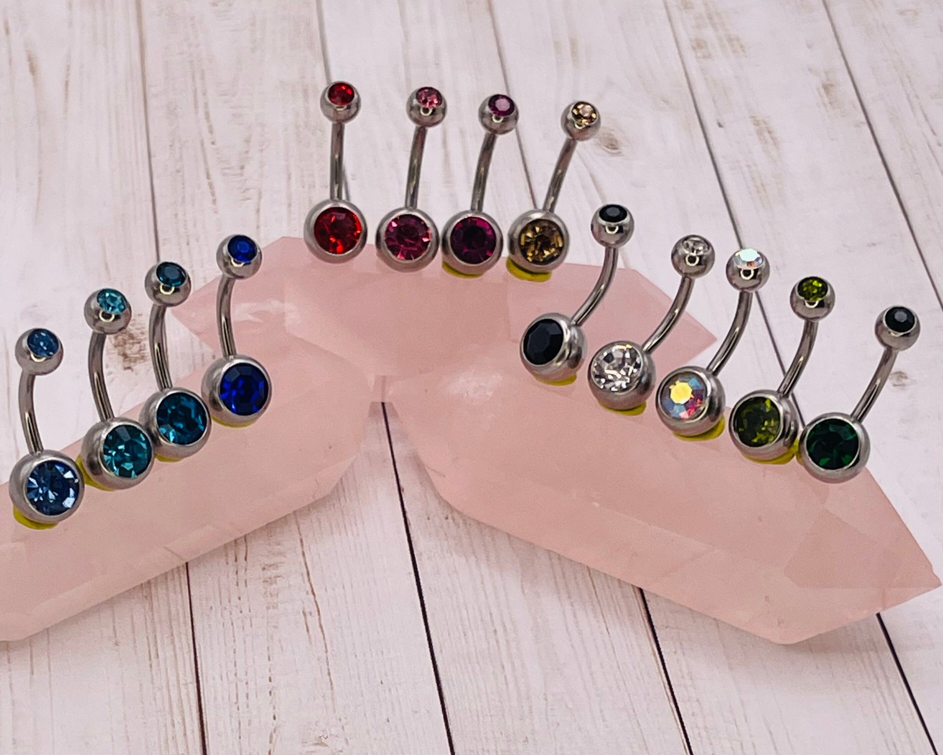 All Colors Double Jewelled 316L Stainless Steel Belly Piercing, Surgical Steel, Navel Jewelry, Belly Rings Dainty, Body Jewelry, Belly Bar