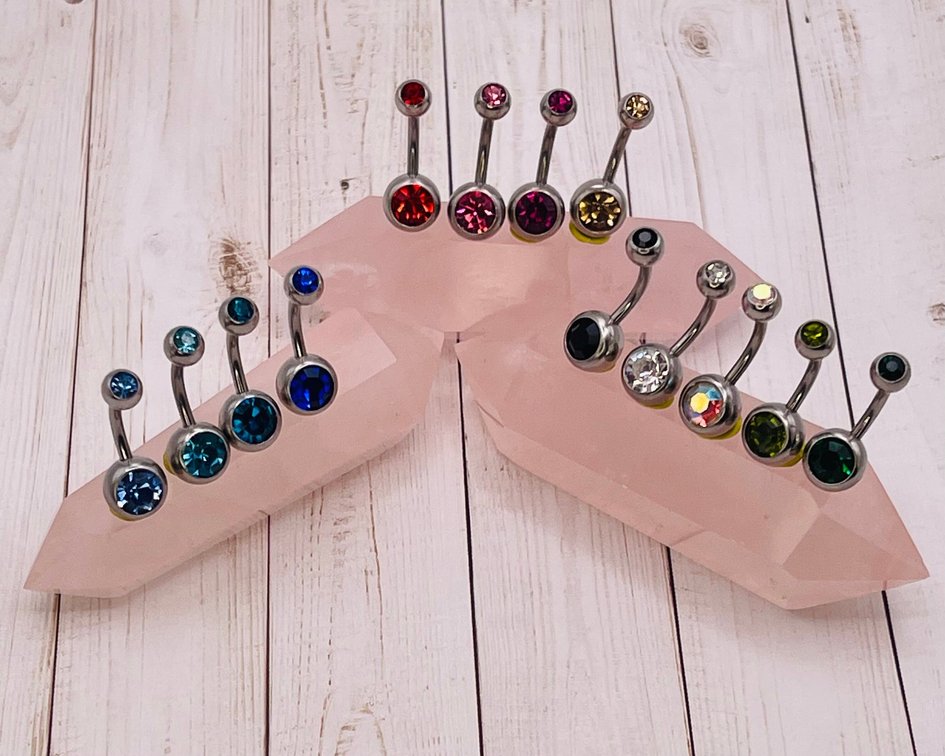 All Colors Double Jewelled 316L Stainless Steel Belly Piercing, Surgical Steel, Navel Jewelry, Belly Rings Dainty, Body Jewelry, Belly Bar