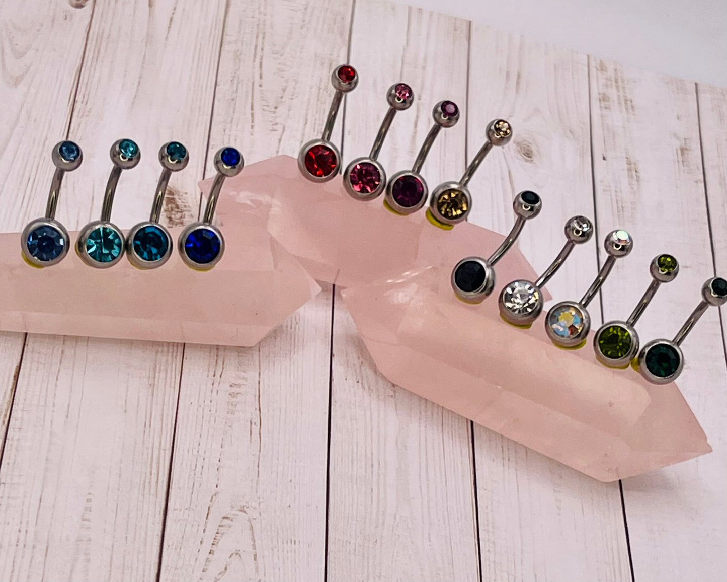 All Colors Double Jewelled 316L Stainless Steel Belly Piercing, Surgical Steel, Navel Jewelry, Belly Rings Dainty, Body Jewelry, Belly Bar