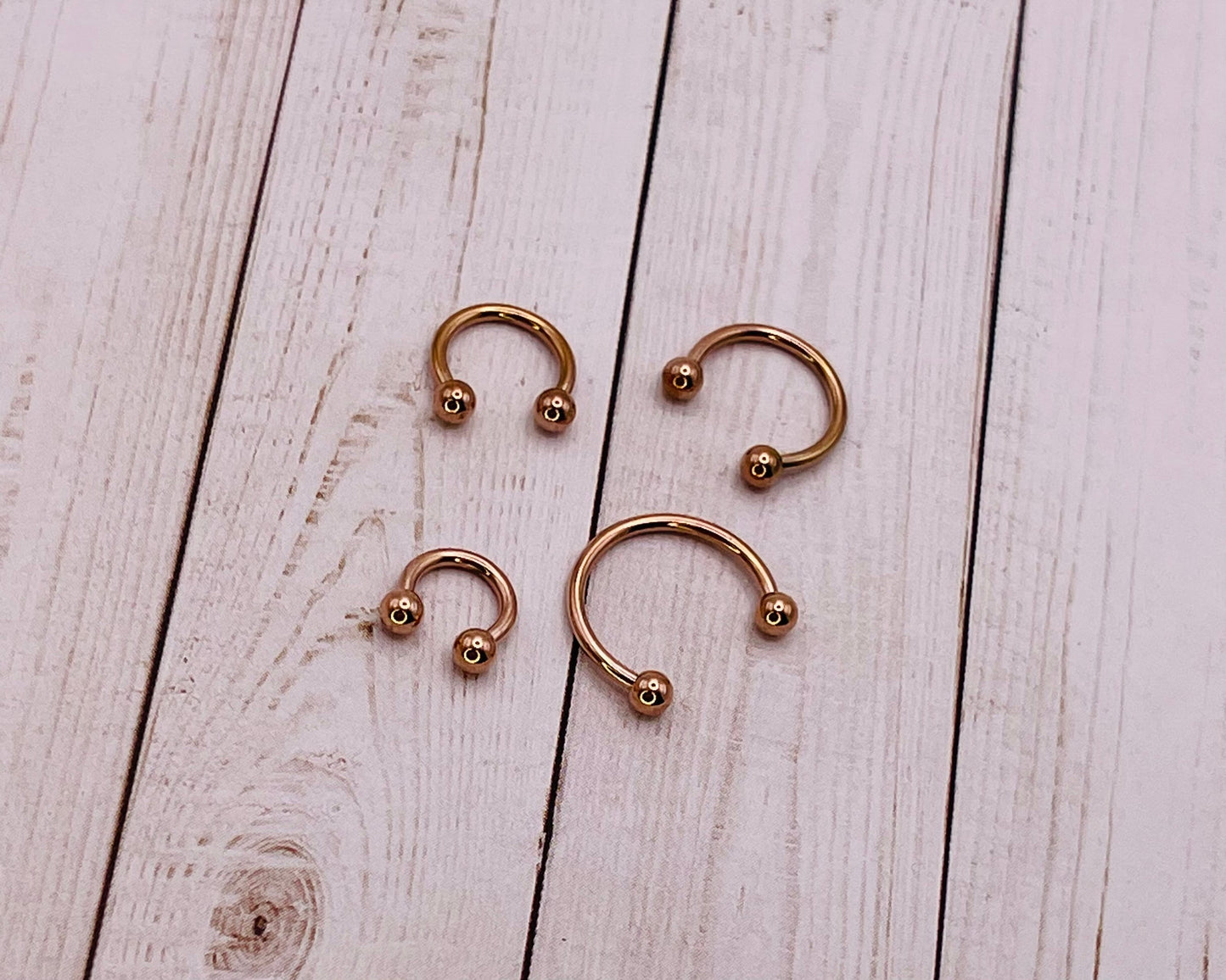 Rose Gold HORSESHOE G23 Titanium Septum Ring 6mm 8mm 10mm or 12mm - Septum Clicker 16 Gauge 1.2mm hinged Segment clicker - Nose Conch - Ear