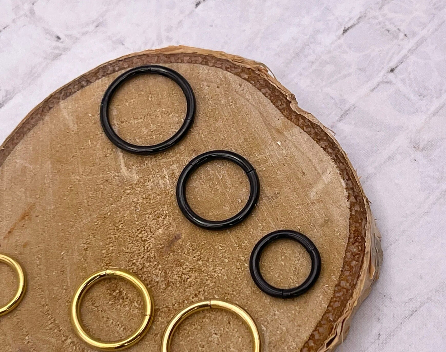 Minimal Plain Stainless Steel Septum Ring in ALL colours and sizes Septum Clicker 16 Gauge 1.2mm hinged Segment clicker - Nose - Conch - Ear