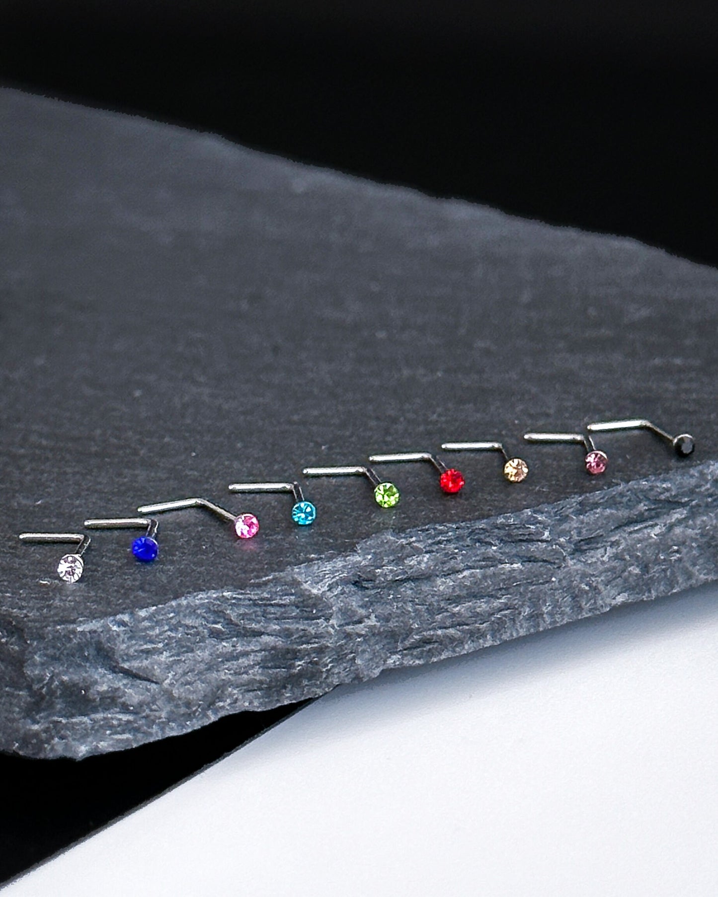 Tiny 1mm Nose Stud, 20G 0.8mm, Nose Screws, L Shape