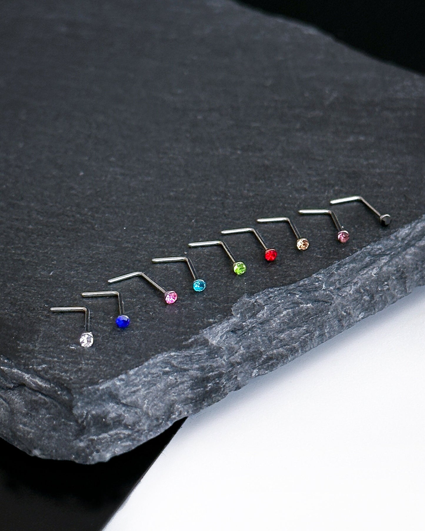 Tiny 1mm Nose Stud, 20G 0.8mm, Nose Screws, L Shape