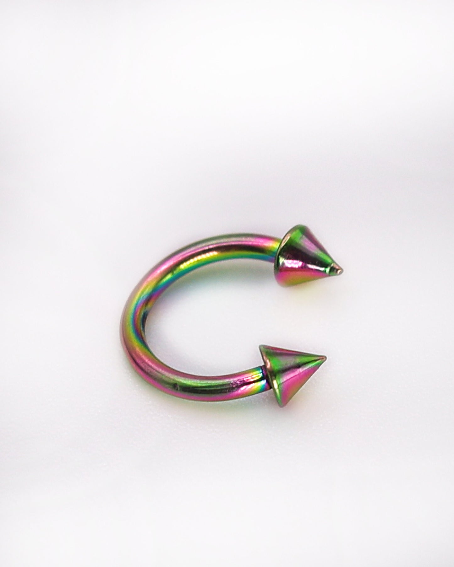 Spiked Horseshoe TITANIUM G23 Septum Ring - 8mm or 10mm Septum hoop 16 Gauge 1.2mm hinged Segment Nose Conch - Ear