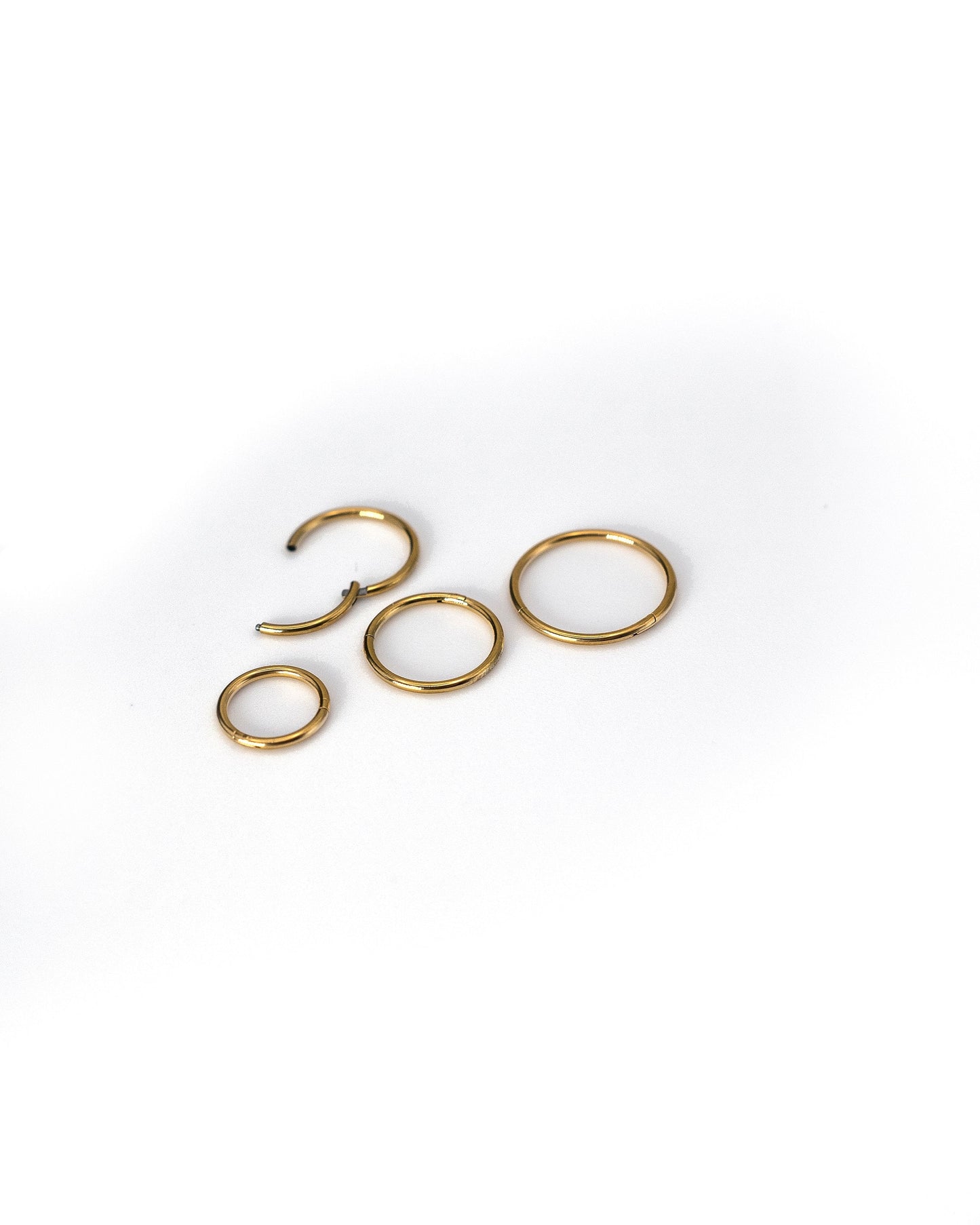 0.8mm 20 Gauge Gold Minimal Septum Ring, Earring, Stainless Steel - 6mm, 8mm, 10mm Septum clicker - Hinged Segment clicker, helix hoop,daith