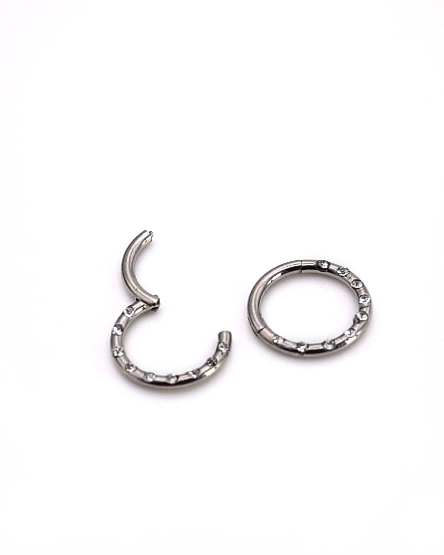 Jewelled Titanium Clicker, Daith or Septum Ring - Septum Jewelry, Daith Hoop, 16 Gauge Septum Ring, Septum Piercings