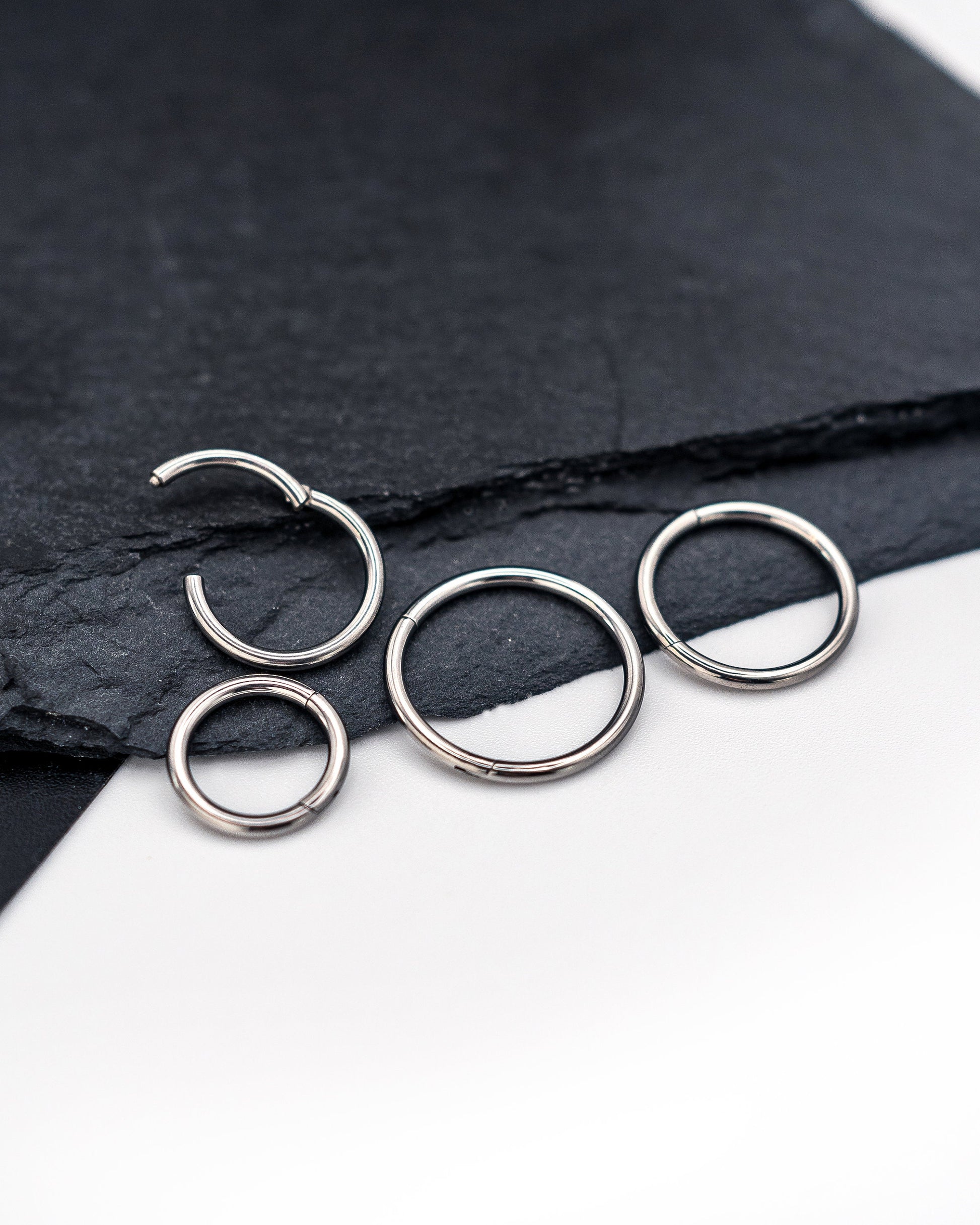 Titanium Clicker - Large Gauge 10G 14G - Hoops Minimal Septum Ring - Ear - Endless Hoops Sleeper Segment clicker - Nose - Hypoallergenic