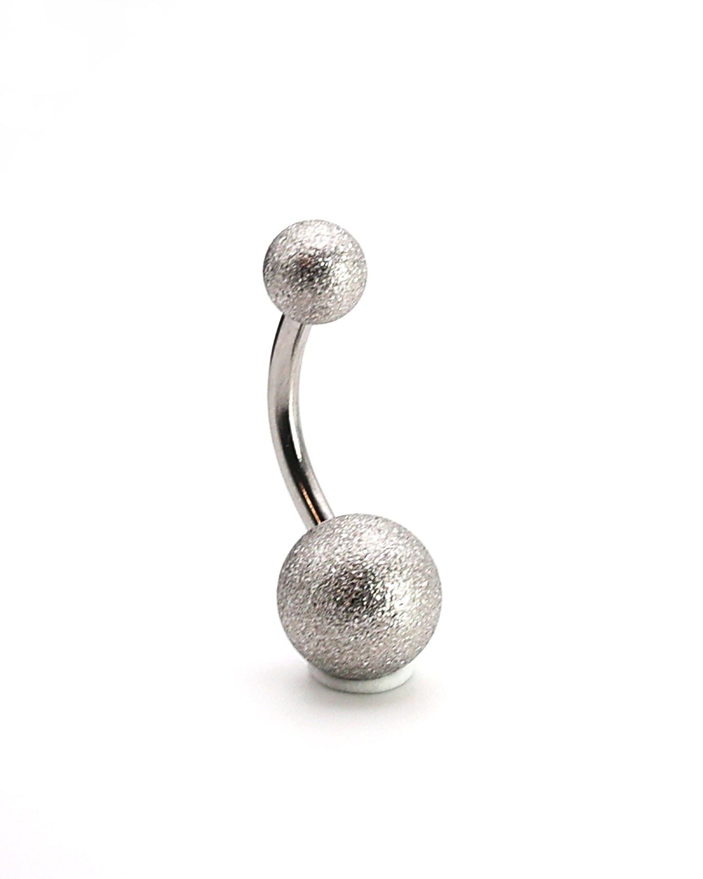 Minimal 316L Stainless Steel 14 Gauge 1.6mm Standard Simple Small with solid top and bottom ball - Belly Button Navel Ring