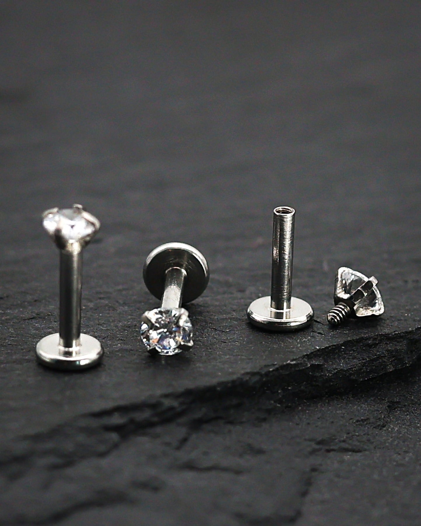 Jewelled Flat Back Earring, Labret Stud, Tragus Piercing, Labret Jewelry, Helix Piercing, Daith Jewellery, Conch, Cartilage Piercing