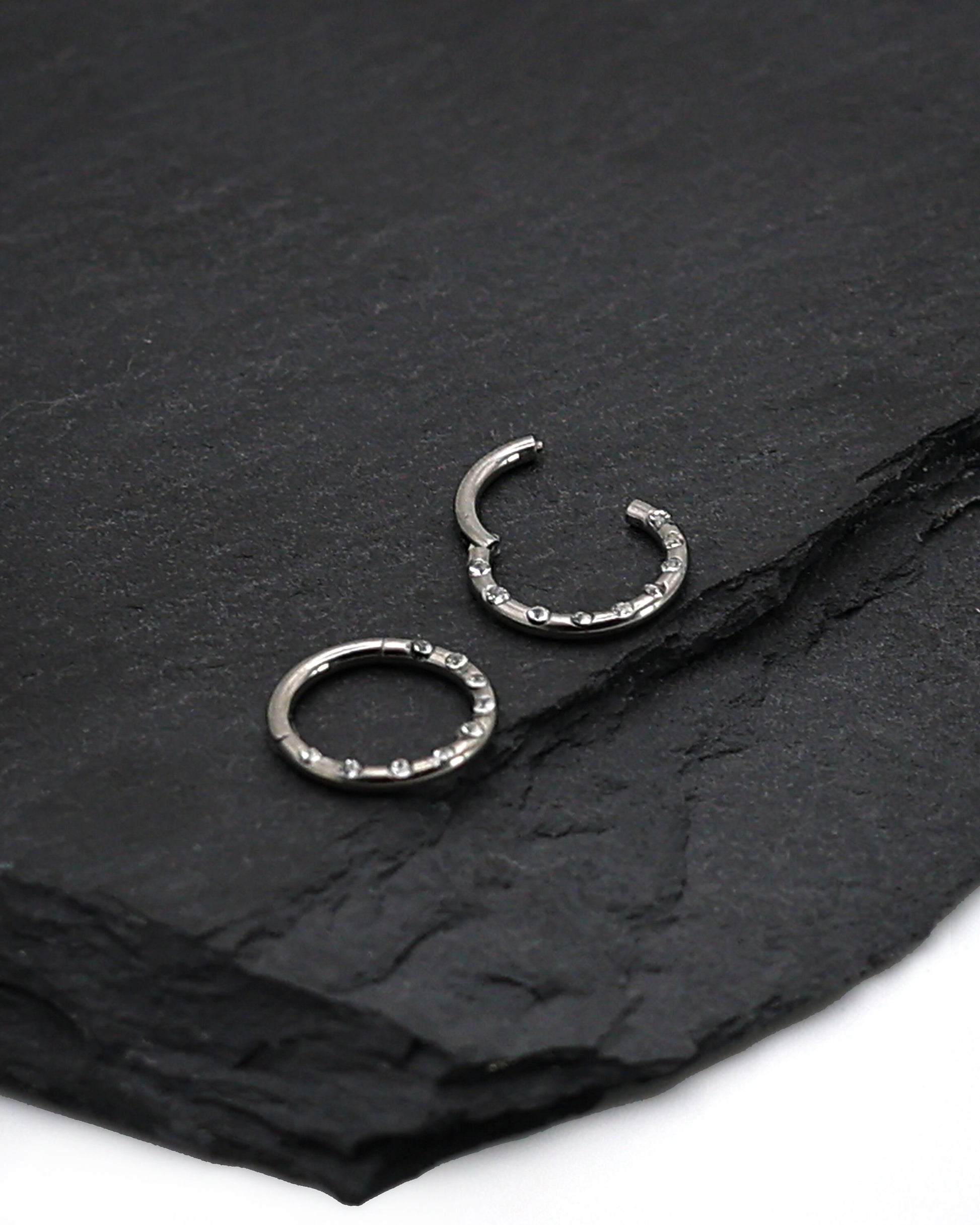 Jewelled Titanium Clicker, Daith or Septum Ring - Septum Jewelry, Daith Hoop, 16 Gauge Septum Ring, Septum Piercings