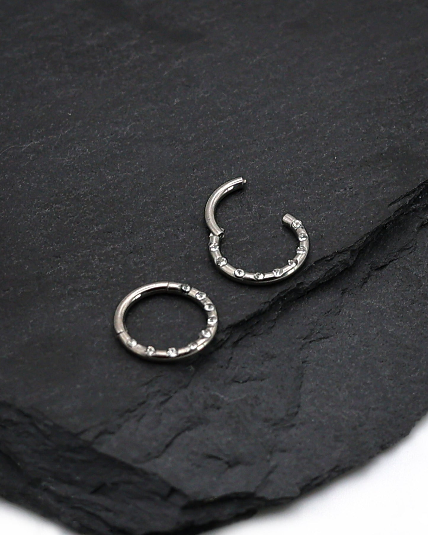 Jewelled Titanium Clicker, Daith or Septum Ring - Septum Jewelry, Daith Hoop, 16 Gauge Septum Ring, Septum Piercings