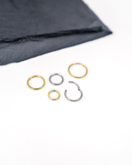 Titanium Clicker Hoops - 18G 1.0mm - Minimal Septum Ring - Ear Clicker Endless Hoops Sleeper Segment clicker - Nose - Conch - Hypoallergenic