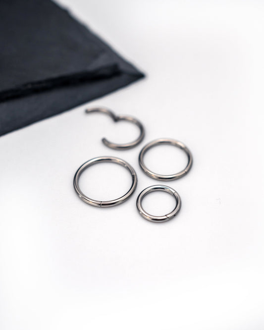 Titanium Clicker - Large Gauge 10G 14G - Hoops Minimal Septum Ring - Ear - Endless Hoops Sleeper Segment clicker - Nose - Hypoallergenic