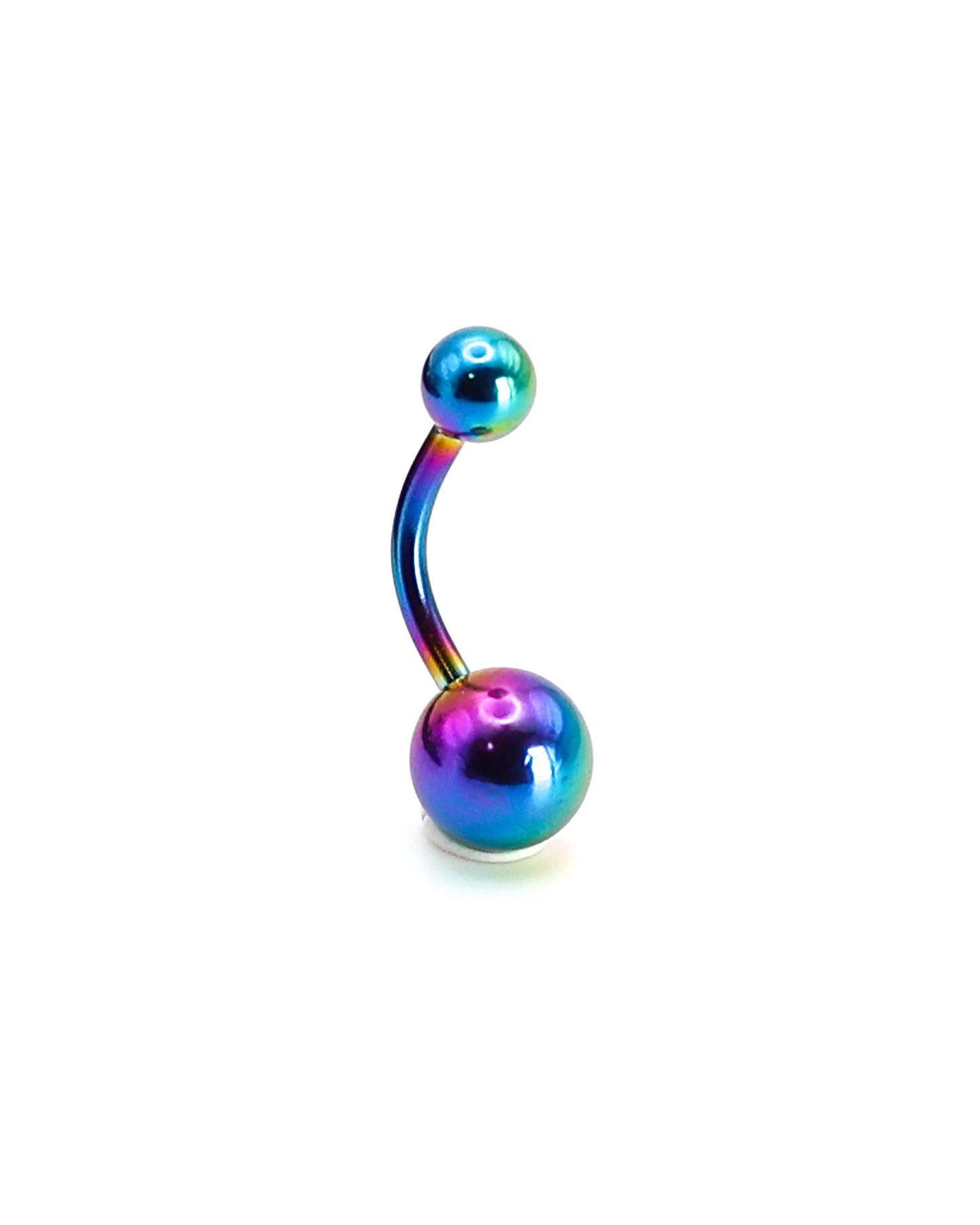 Minimal 316L Stainless Steel 14 Gauge 1.6mm Standard Simple Small with solid top and bottom ball - Belly Button Navel Ring