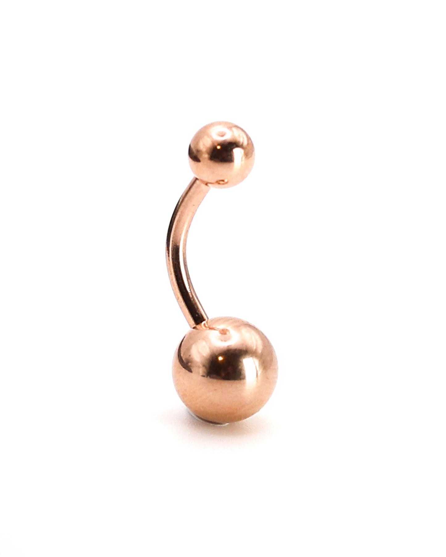 Minimal 316L Stainless Steel 14 Gauge 1.6mm Standard Simple Small with solid top and bottom ball - Belly Button Navel Ring