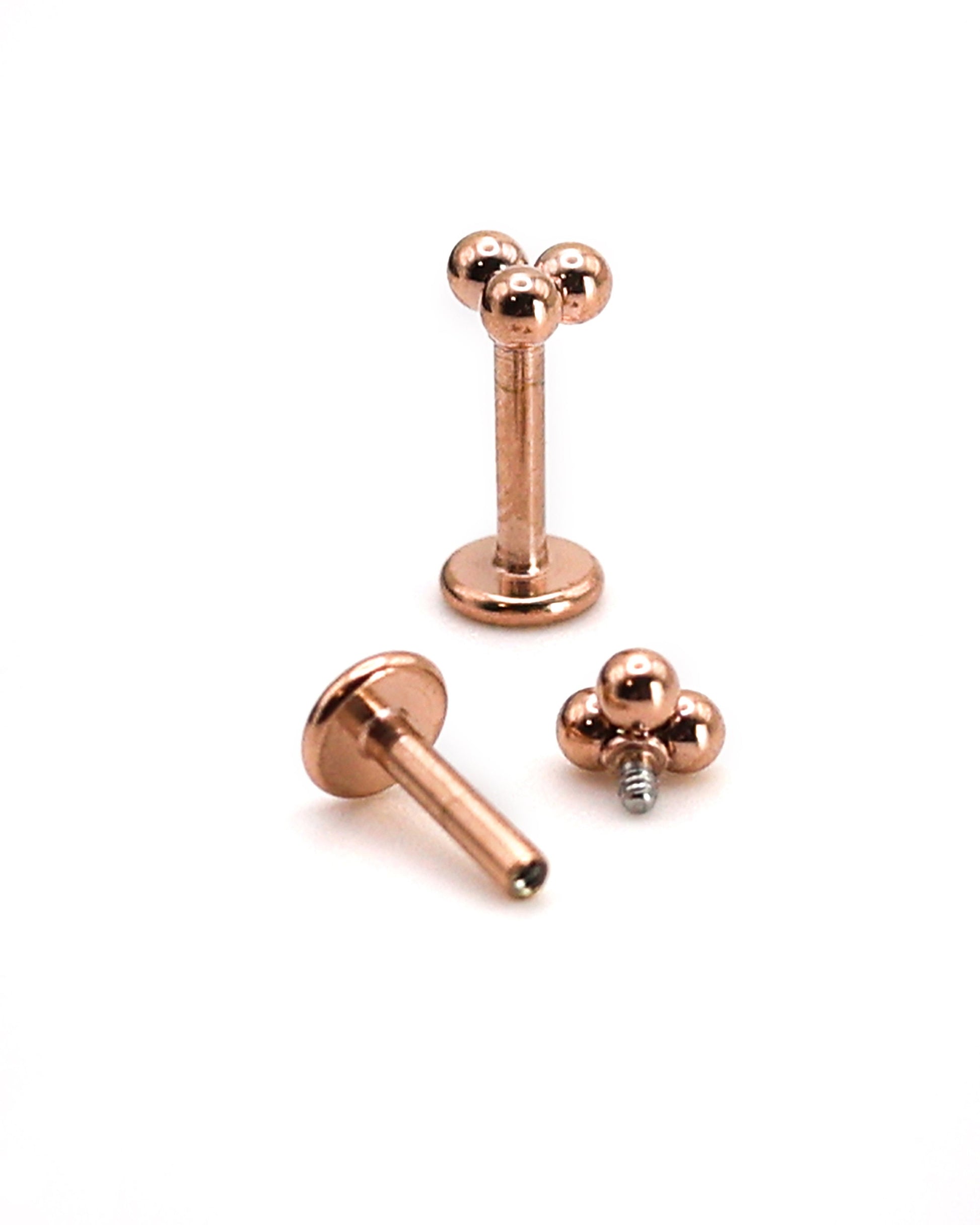 Minimal Three Dots Stainless Steel Labret Bar, Internally threaded in 6mm and 8mm, perfect for Tragus, Cartilage, Conch, Forward Helix