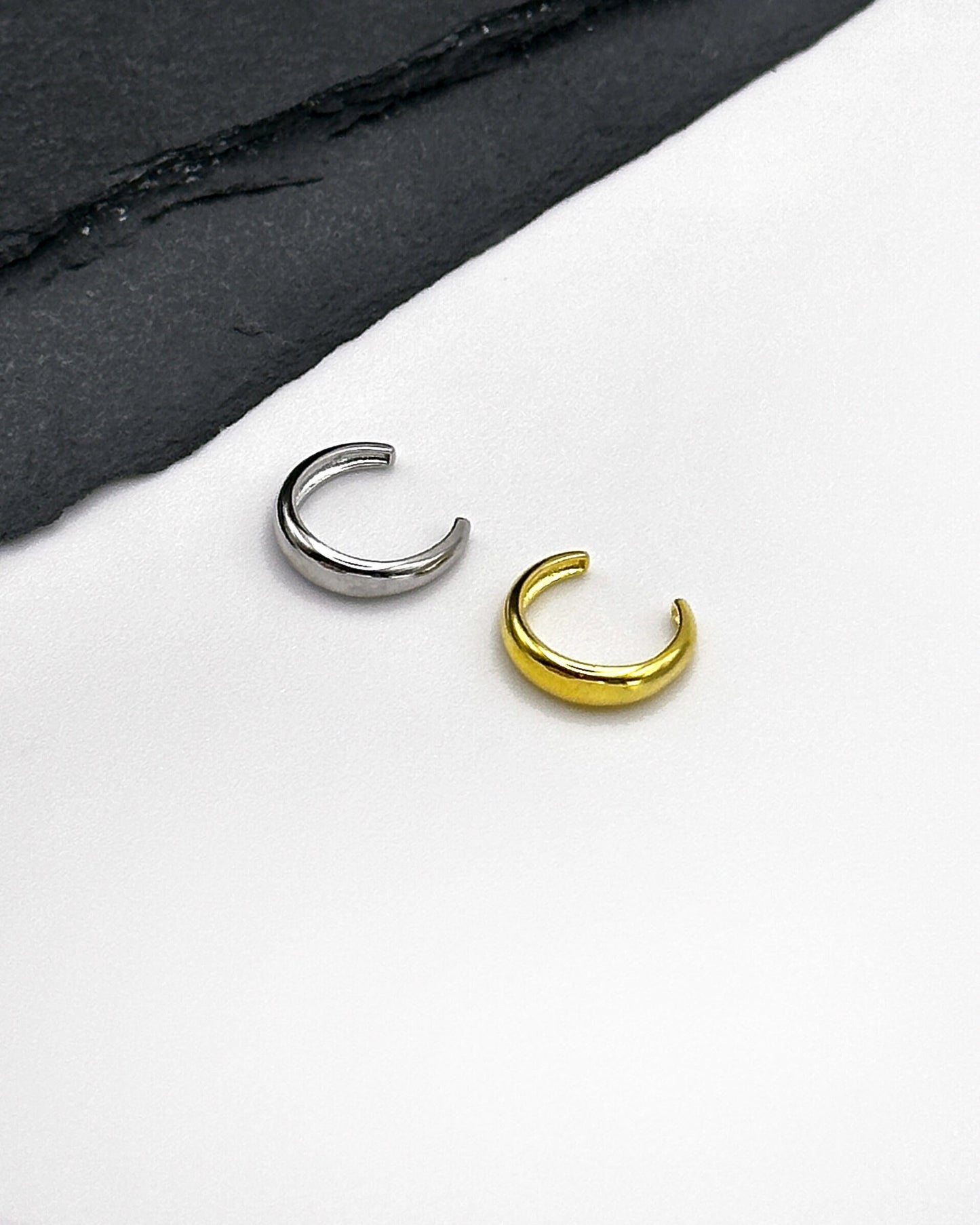 Minimal Ear Cuff, 925 Sterling Silver Ear Cuff, No piercing wrap around cuff 18k Gold Plated, Minimal simple Earring - Gender-Neutral