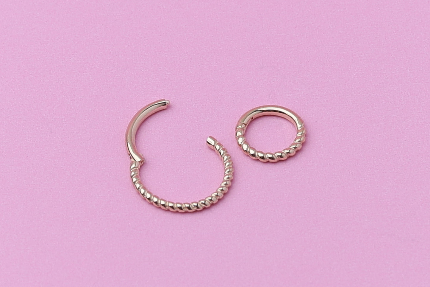 10mm Solid 14K Gold Minimal Daith Hoop, Septum Ring, Helix Hoop, Ear Piercing, 8mm, Septum Jewelry, 16 Gauge 1.2mm Hinged Segment clicker