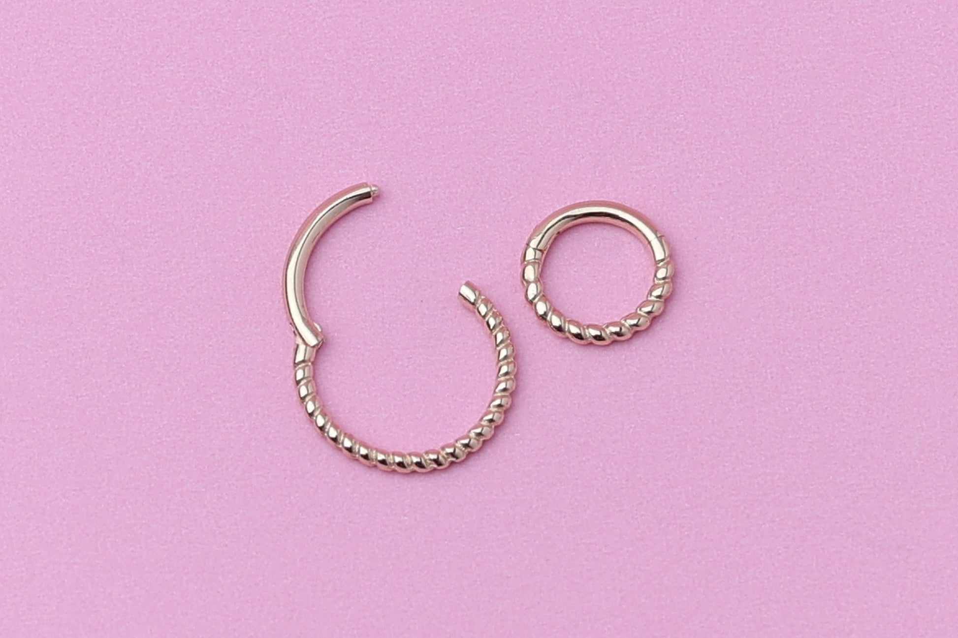 10mm Solid 14K Gold Minimal Daith Hoop, Septum Ring, Helix Hoop, Ear Piercing, 8mm, Septum Jewelry, 16 Gauge 1.2mm Hinged Segment clicker