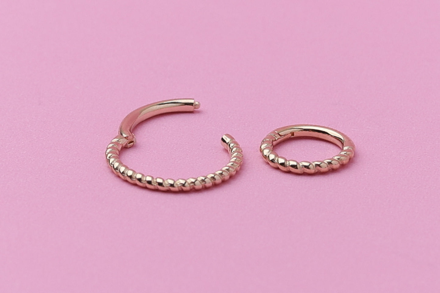 10mm Solid 14K Gold Minimal Daith Hoop, Septum Ring, Helix Hoop, Ear Piercing, 8mm, Septum Jewelry, 16 Gauge 1.2mm Hinged Segment clicker