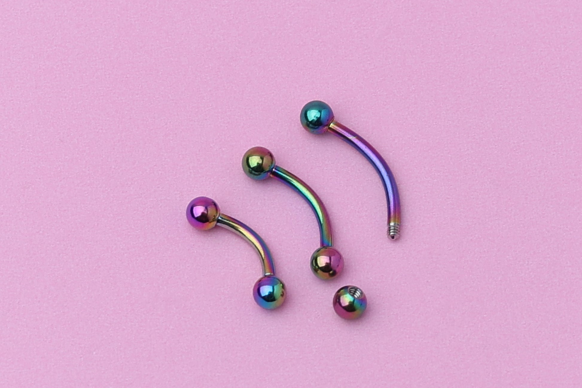 Curved Barbell, Rainbow Eyebrow Piercing, Nipple Piercing, Rook Piercing Lip Piercing, Labret Jewelry, Daith Bar, Helix Piercing