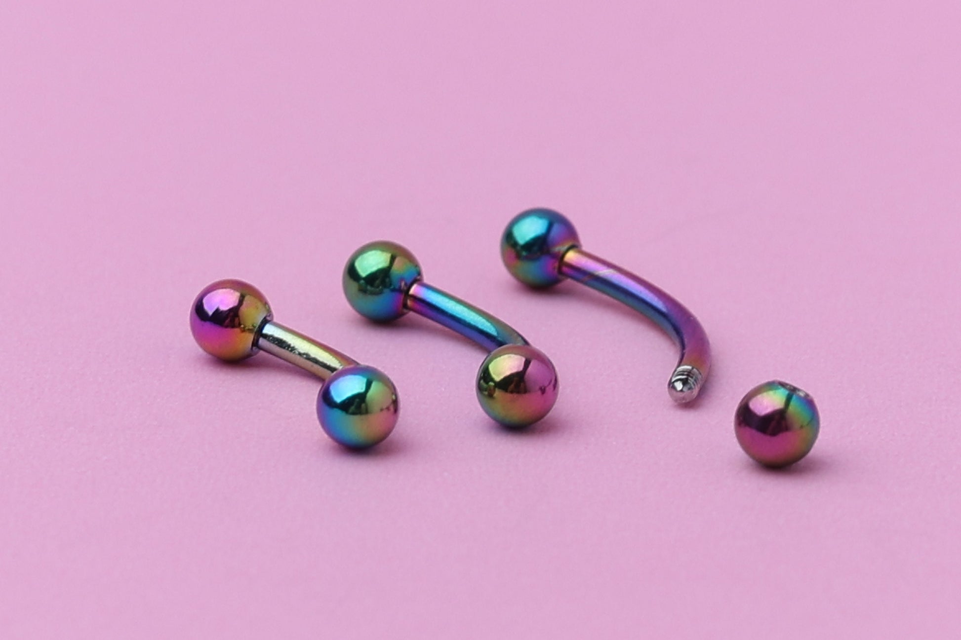 Curved Barbell, Rainbow Eyebrow Piercing, Nipple Piercing, Rook Piercing Lip Piercing, Labret Jewelry, Daith Bar, Helix Piercing