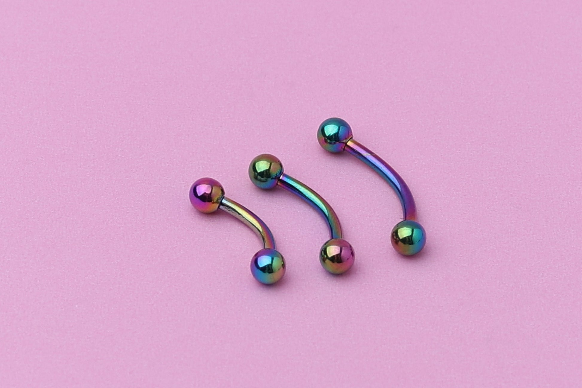 Curved Barbell, Rainbow Eyebrow Piercing, Nipple Piercing, Rook Piercing Lip Piercing, Labret Jewelry, Daith Bar, Helix Piercing