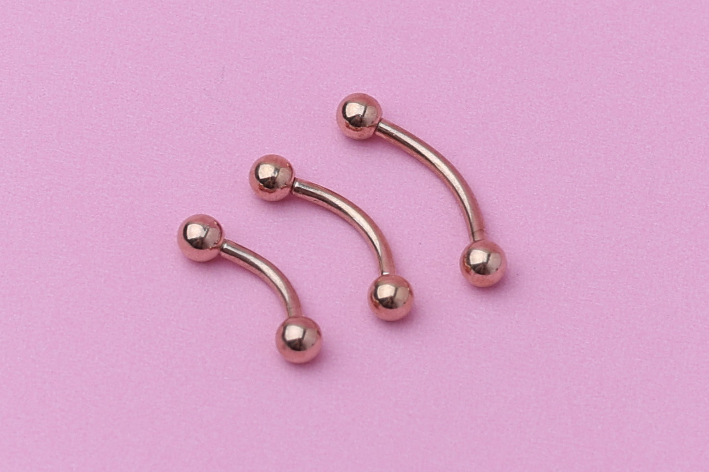 Curved Barbell, Rose Gold Eyebrow Piercing, Nipple Piercing, Rook Piercing Lip Piercing, Labret Jewelry, Daith Bar, Helix Piercing