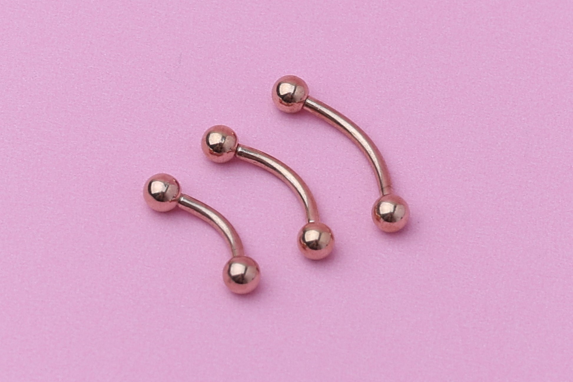 Curved Barbell, Rose Gold Eyebrow Piercing, Nipple Piercing, Rook Piercing Lip Piercing, Labret Jewelry, Daith Bar, Helix Piercing