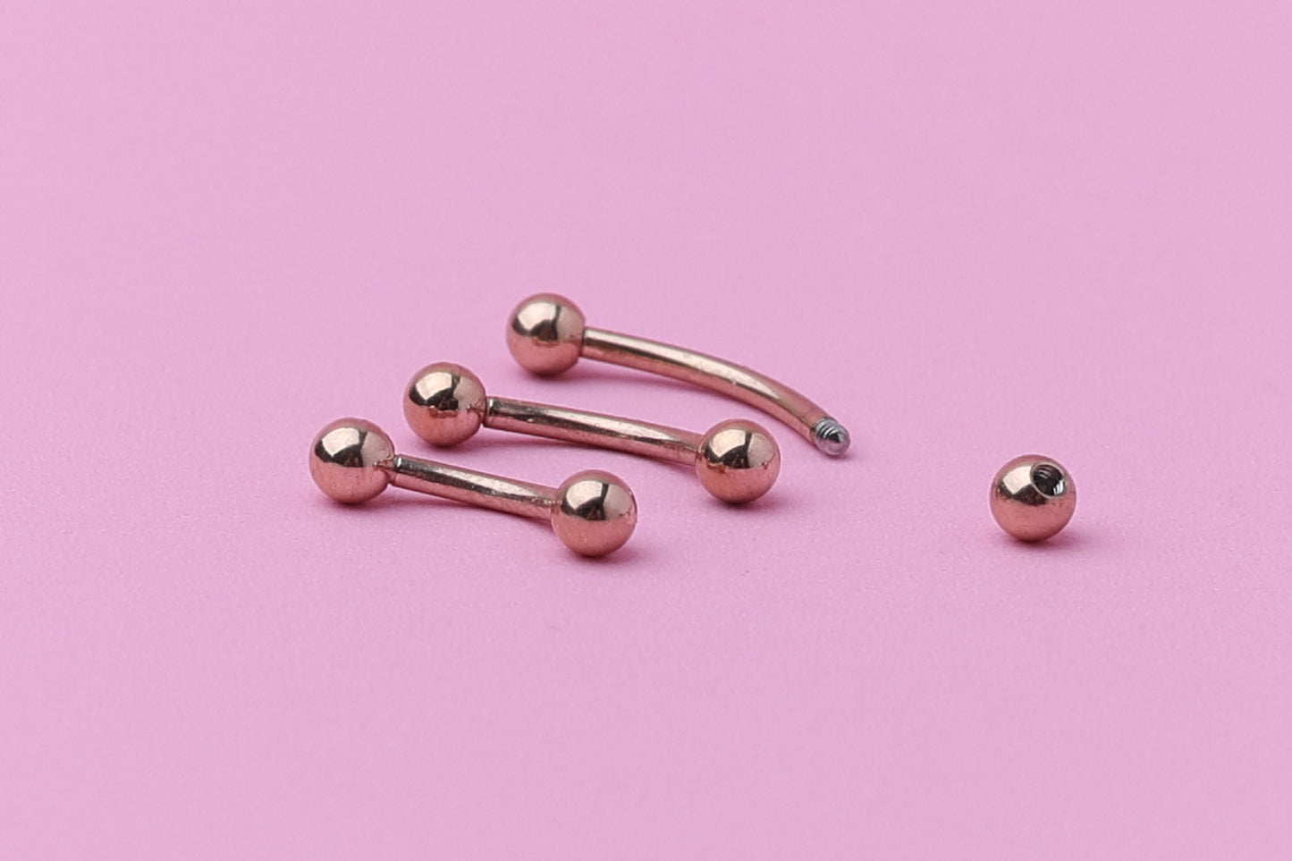 Curved Barbell, Rose Gold Eyebrow Piercing, Nipple Piercing, Rook Piercing Lip Piercing, Labret Jewelry, Daith Bar, Helix Piercing