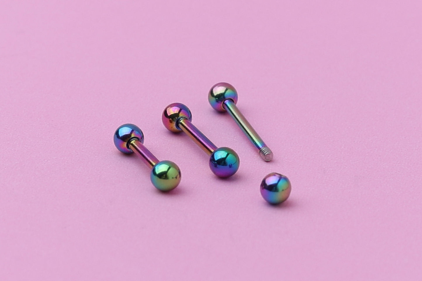 Barbell, Rainbow Eyebrow Piercing, Nipple Piercing, Rook Piercing, Daith Bar, Lip Piercing, Tongue Jewelry, Helix Piercing