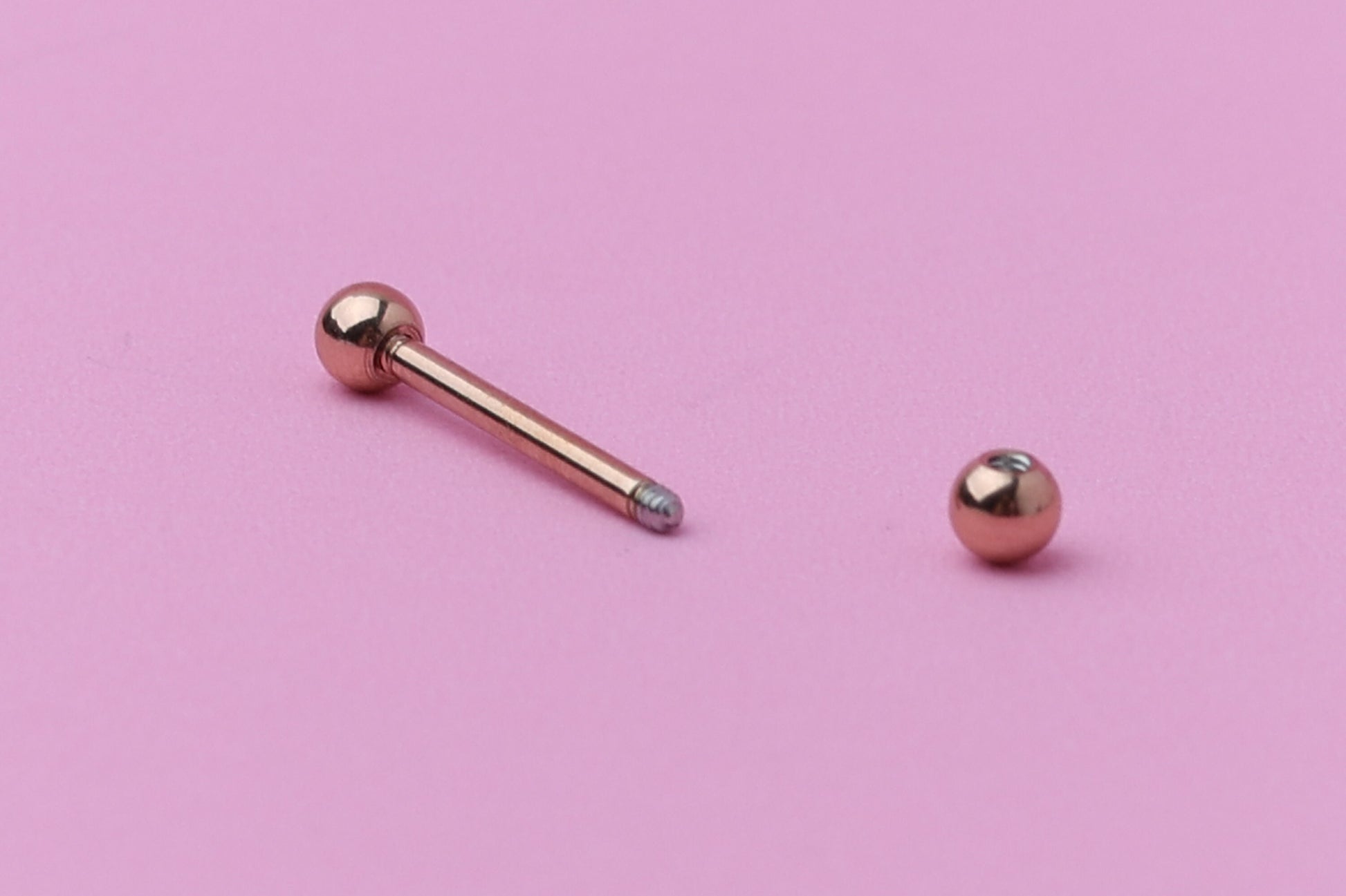 Barbell, Rose Gold Eyebrow Piercing, Nipple Piercing, Rook Piercing, Daith Bar, Lip Piercing, Tongue Jewelry, Helix Piercing