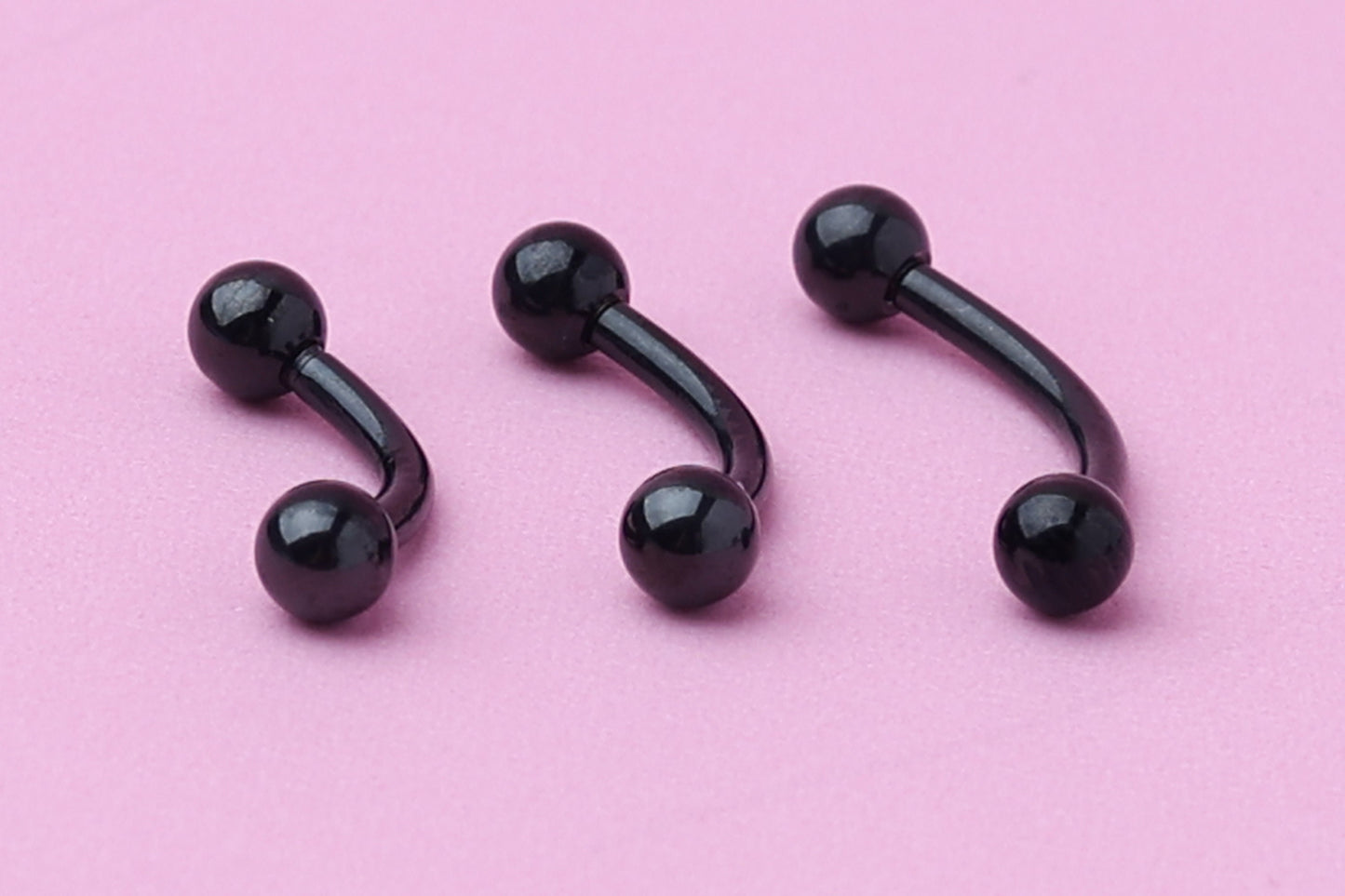 Curved Barbell, Black Eyebrow Piercing, Nipple Piercing, Rook Piercing Lip Piercing, Labret Jewelry, Daith Bar, Helix Piercing