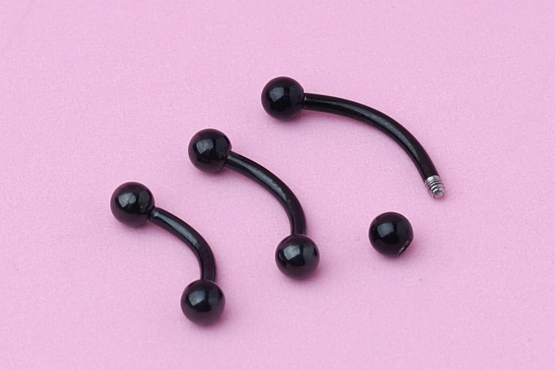 Curved Barbell, Black Eyebrow Piercing, Nipple Piercing, Rook Piercing Lip Piercing, Labret Jewelry, Daith Bar, Helix Piercing