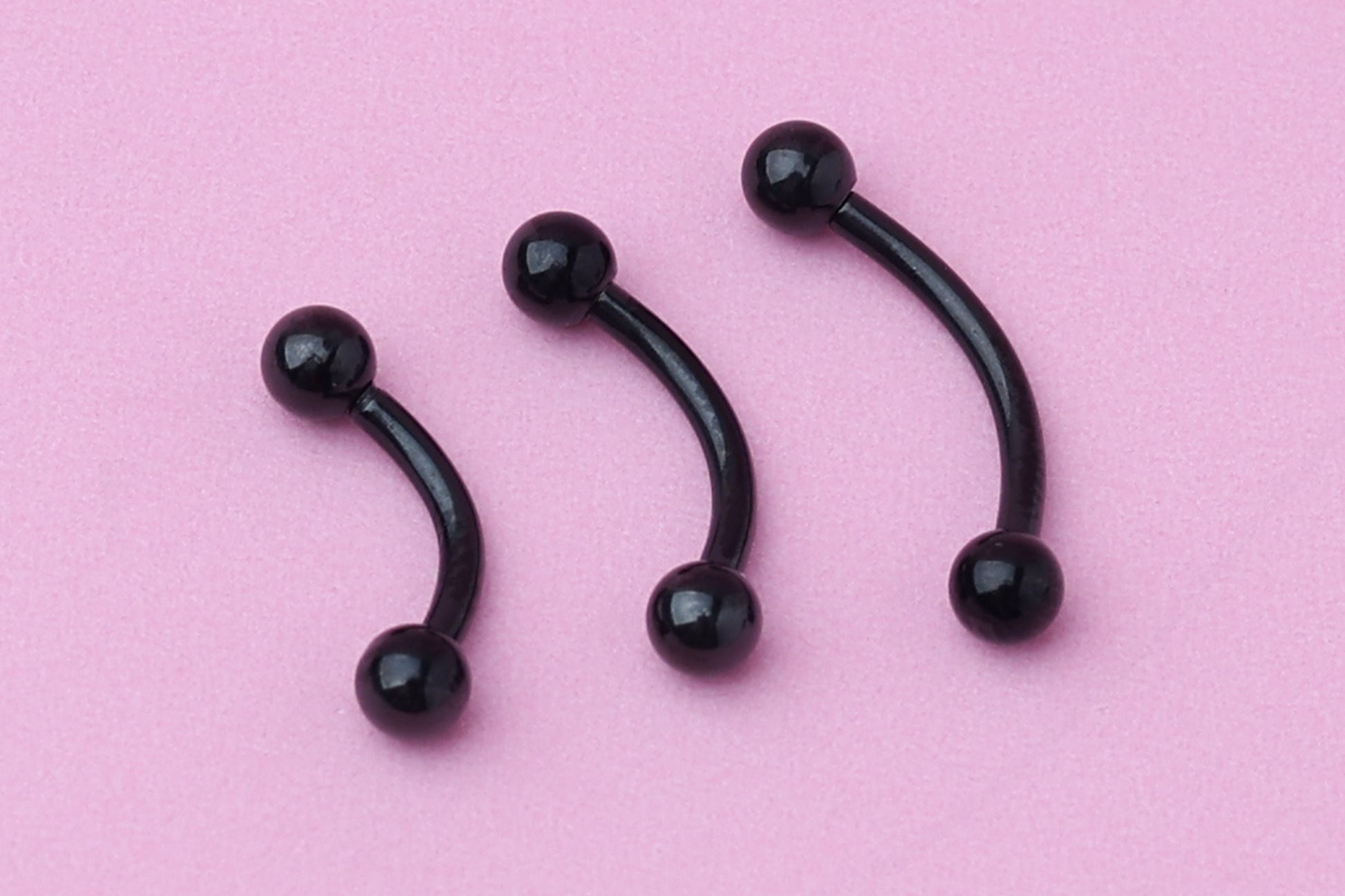 Curved Barbell, Black Eyebrow Piercing, Nipple Piercing, Rook Piercing Lip Piercing, Labret Jewelry, Daith Bar, Helix Piercing