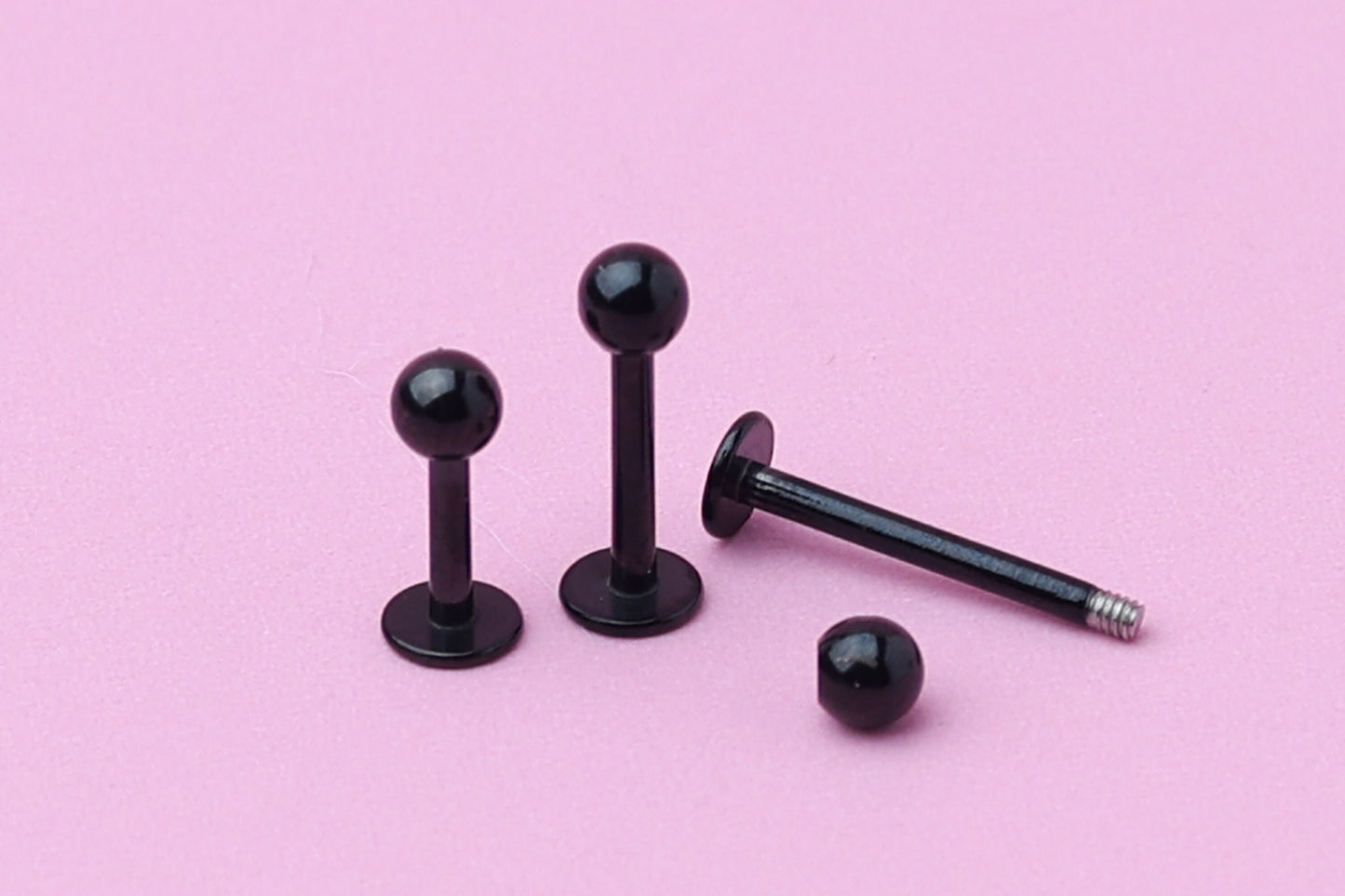 Labret Stud, Black Labret Jewelry, Flat Back Earring, Conch Stud, Conch Hoop, Lip Piercing, Daith Bar, Helix Piercing, Tragus Piercing