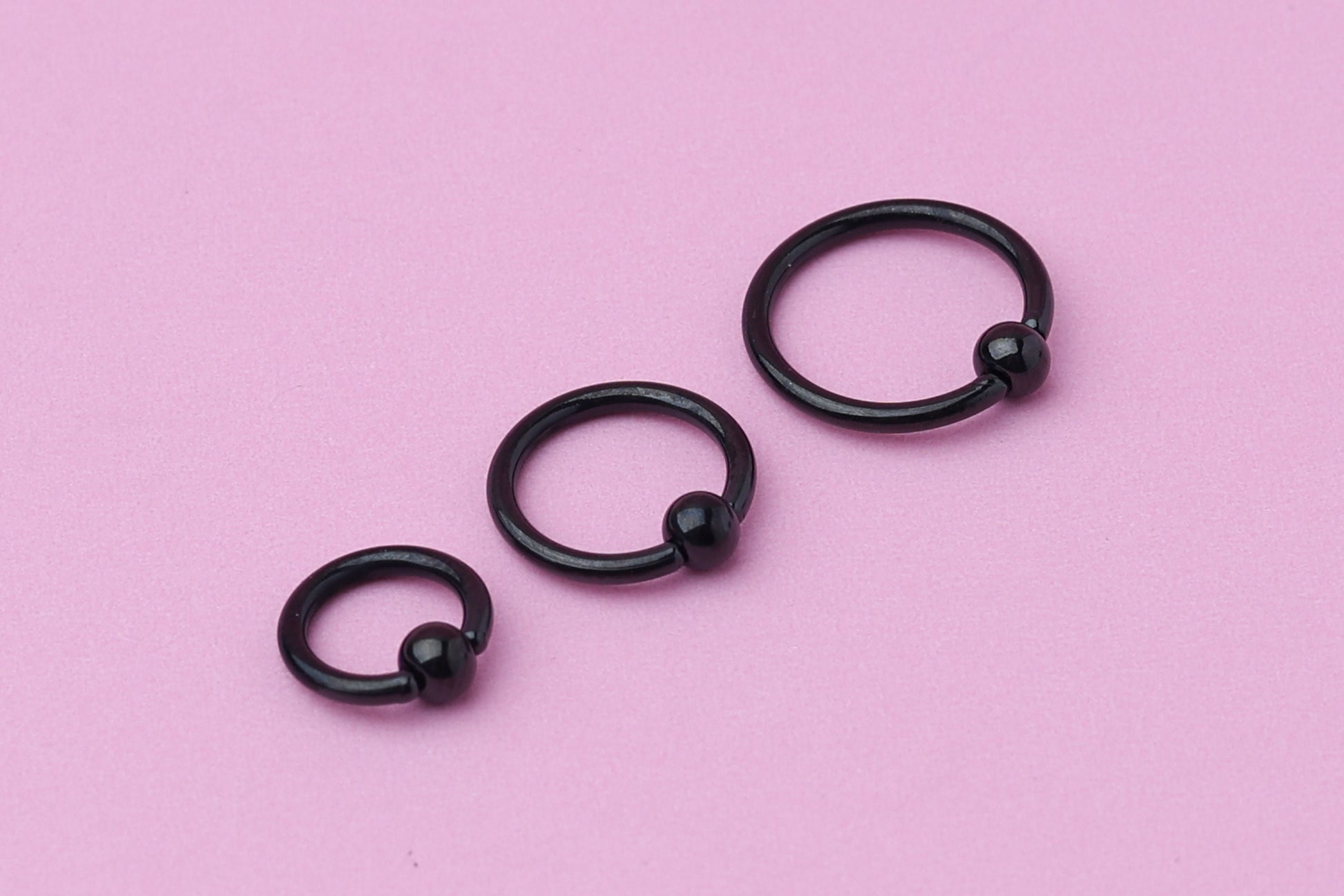 Nose Ring Hoop, Black BCR Eyebrow Jewelry, Nipple Jewelry, Nose Piercing, Tragus Piercing, Daith Jewelry, Helix Jewelry, Conch Piercing