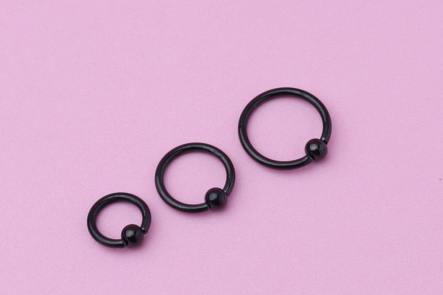 Nose Ring Hoop, Black BCR Eyebrow Jewelry, Nipple Jewelry, Nose Piercing, Tragus Piercing, Daith Jewelry, Helix Jewelry, Conch Piercing