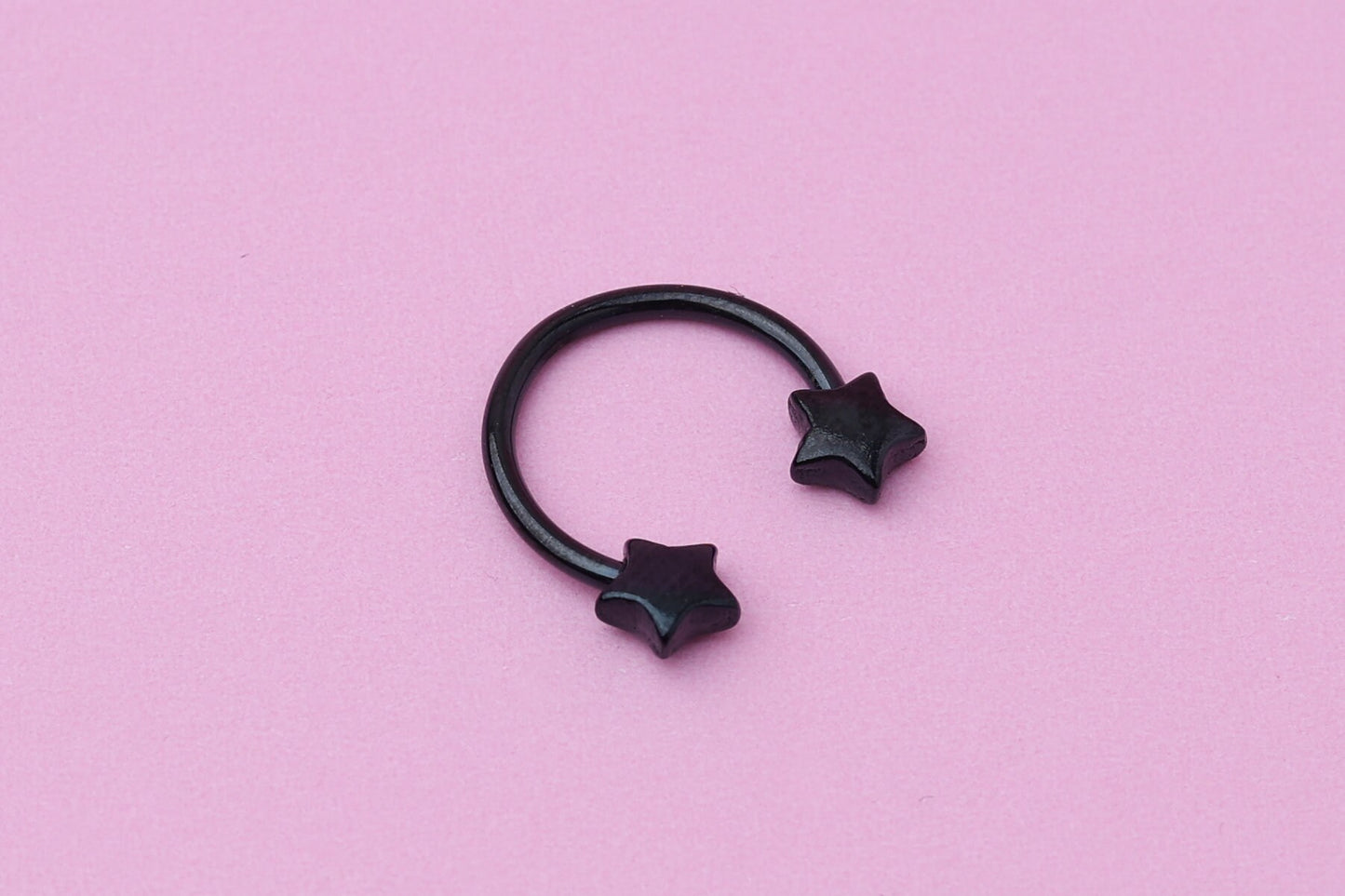 Star Horseshoe Septum Ring, Septum Piercing, Cartilage Piercing, Helix Piercing, Nose Hoop, Daith Earring, Jewelry