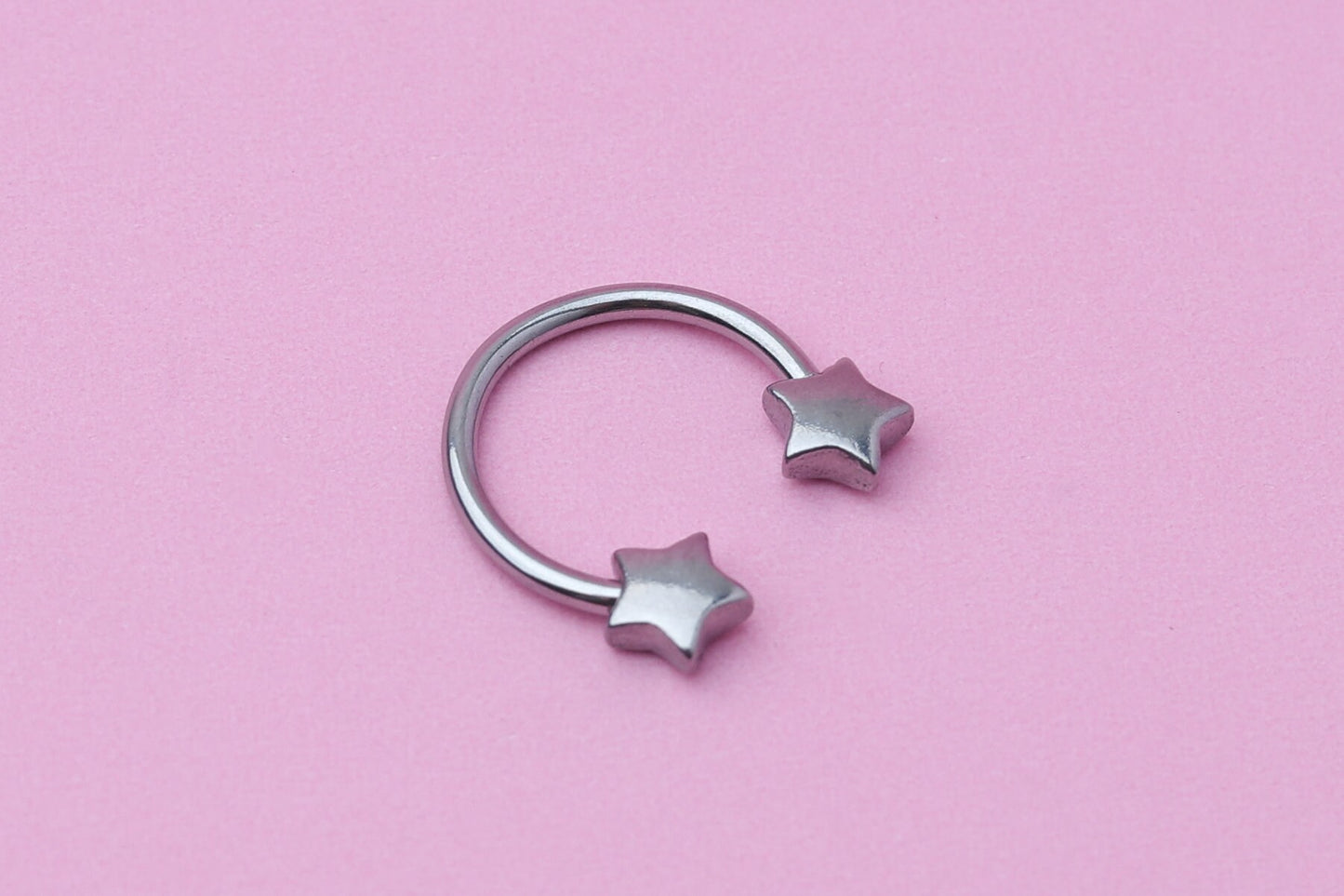 Star Horseshoe Septum Ring, Septum Piercing, Cartilage Piercing, Helix Piercing, Nose Hoop, Daith Earring, Jewelry